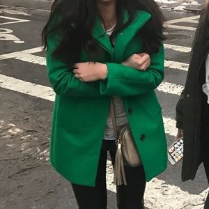 J crew green pea coat